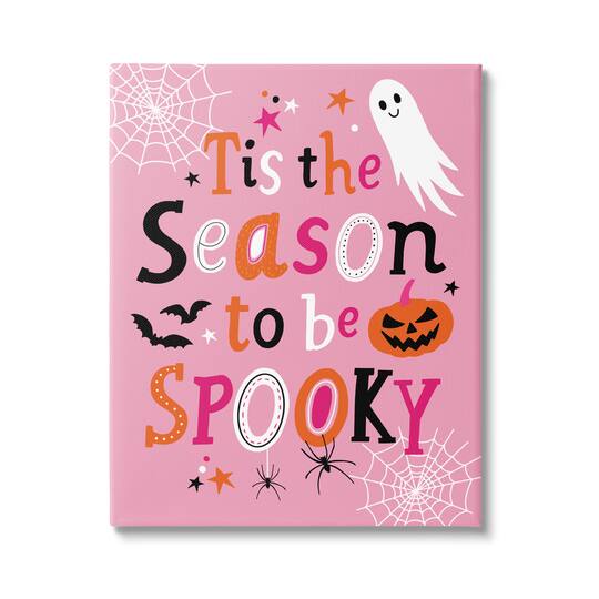 Stupell Industries Tis The Season To Be Spooky Ghost Phrase Canvas Wall Art